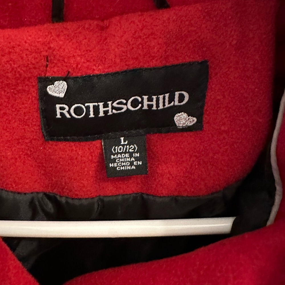 Girls Red pea coat